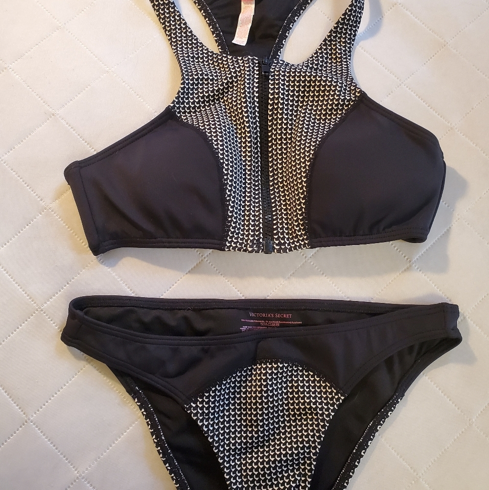 Victoria Secret Black and White Sports Bikini